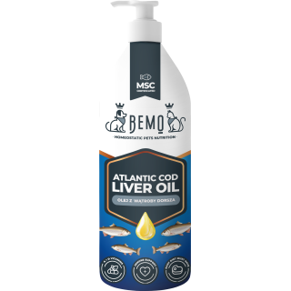 Atlantic Cod Liver Oil - tran z wątroby dorsza dla psa i kota