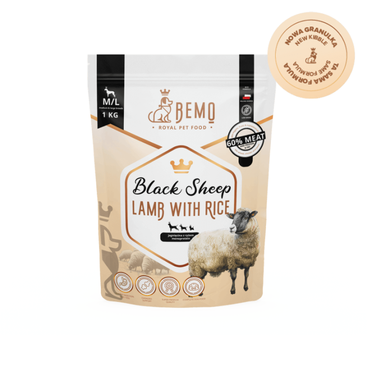 Bemo Black Sheep - monoproteinowa karma sucha dla psów dorosłych z jagnięciną