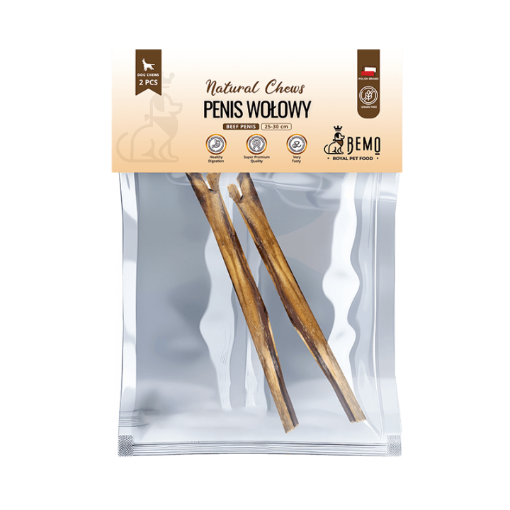 Bemo Beef Penis - suszone penisy wołowe 25-30 cm - naturalny gryzak dla psa
