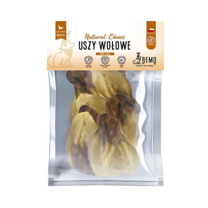 Bemo Beef Ears - suszone uszy wołowe - naturalny gryzak dla psa