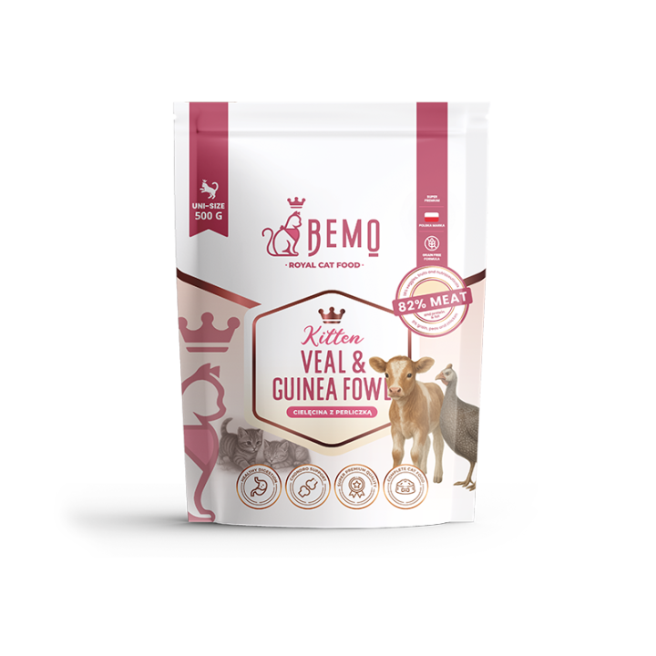 Bemo Kitten Veal & Guinea Fowl – karma sucha dla kociąt z cielęciną i perliczką